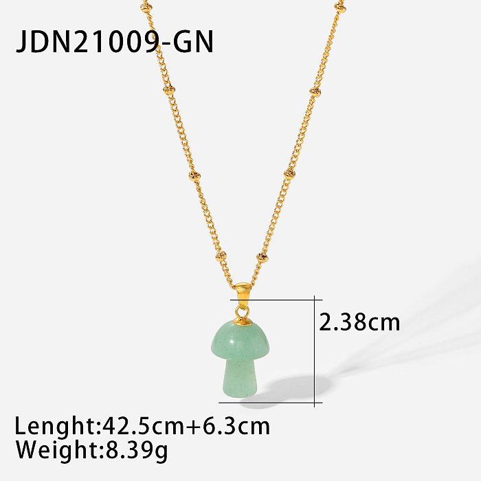 Modische kreative Steinpilz-Halskette aus 18 Karat Gold-Edelstahl