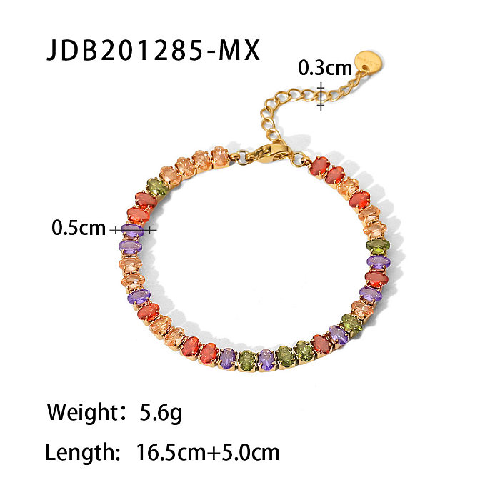 Bracelets en acier inoxydable ovale de mode placage bracelets en acier inoxydable zircon