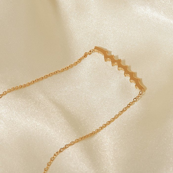 Einfache Art-geometrische Titan-Stahl-Halskette, die künstliche Diamant-Edelstahl-Halsketten überzieht