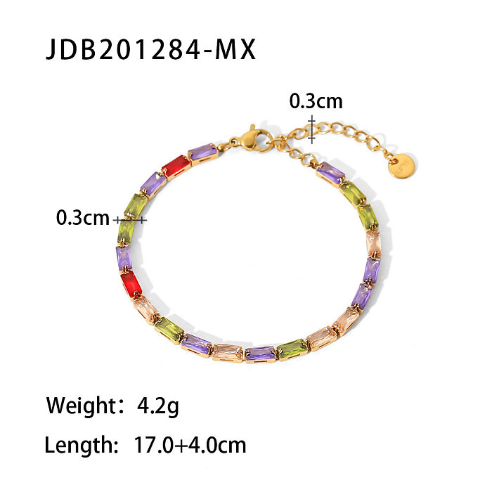 Fashion Geometric Stainless Steel Bracelets Inlay Zircon Stainless Steel Bracelets