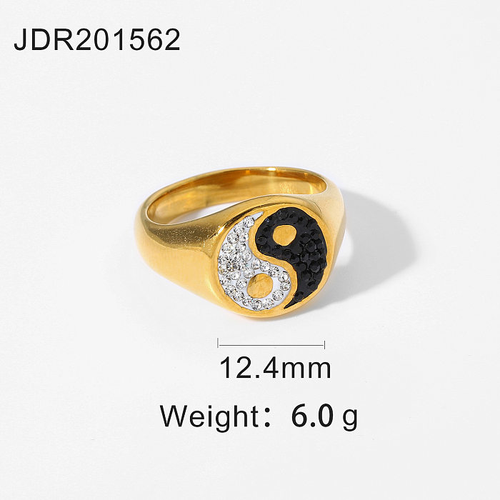 wholesale goldplated stainless steel tai chi ring jewelry