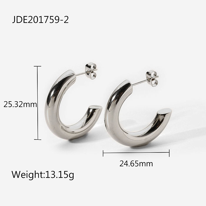 fashion style stainless steel 25mm solid hoop earrings