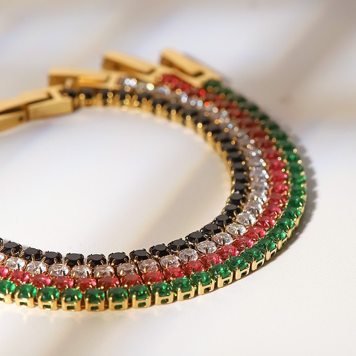 Fashion Geometric Stainless Steel Bracelets Inlay Zircon Stainless Steel Bracelets