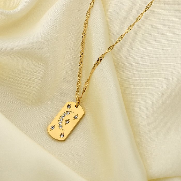 fashion moon star 18K goldplated stainless steel necklace