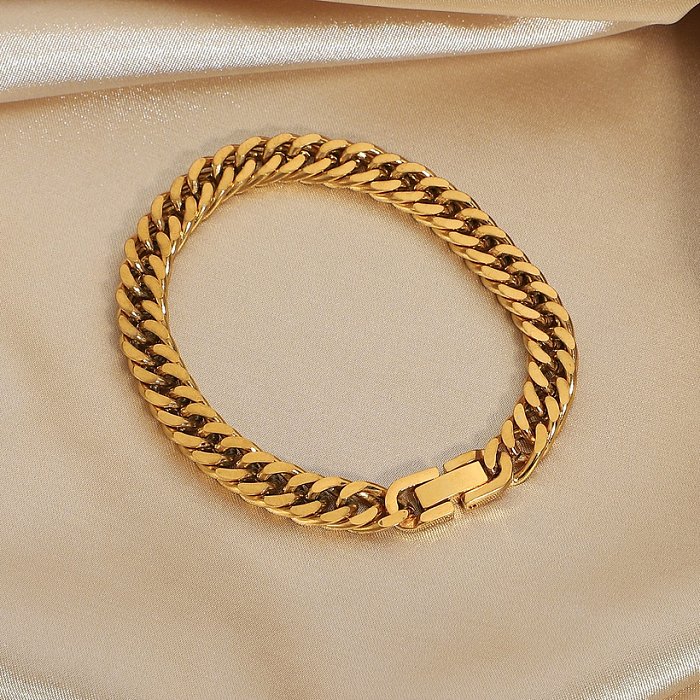 European and American 73mm thick Cuban chain bracelet 18K goldplated stainless steel bracelet