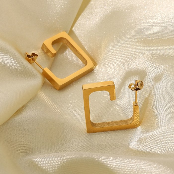 wholesale jewelry Gshape geometric stainless steel fashion earrings jewelry