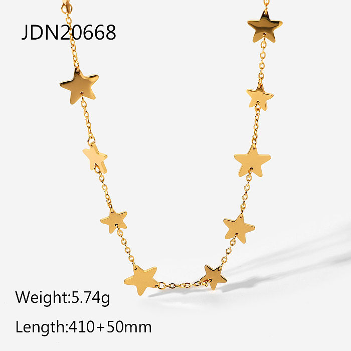 necklace 18K goldplated stainless steel fivepointed star handmade jewelry necklace wholesale