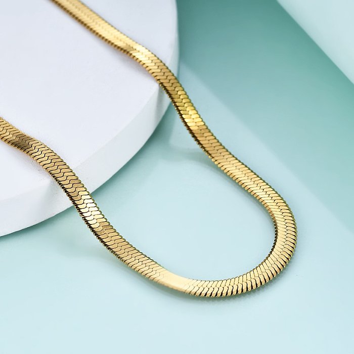 Collier en acier inoxydable géométrique de style simple plaqué colliers en acier inoxydable