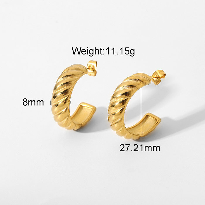 fashion goldplated stainless steel croissant hoop earrings