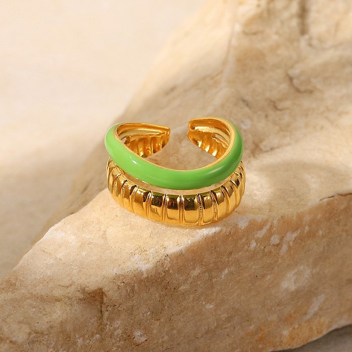New Fashion Green Dripping Oil Double Layer Bread Open Stainless Steel Ring