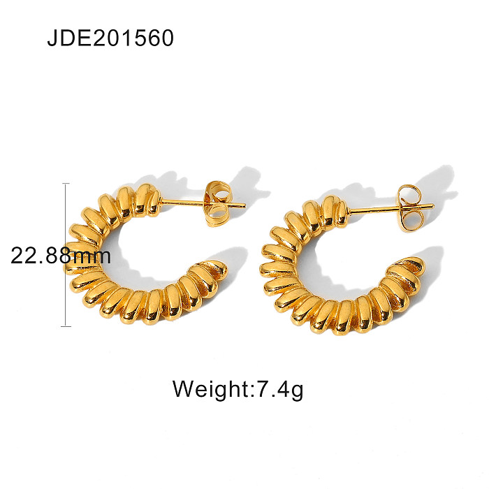 Wholesale Jewelry Spiral Twisted Cshaped Stainless Steel Earrings jewelry
