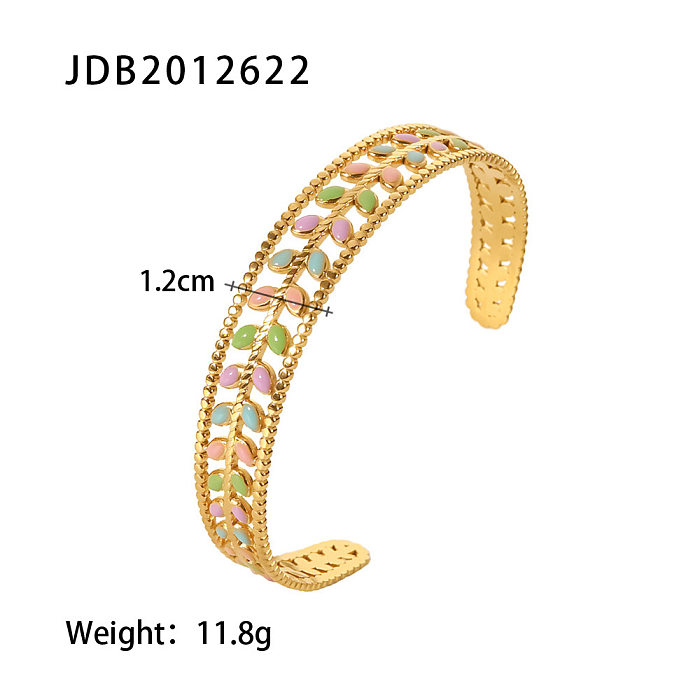Bracelet en acier inoxydable géométrique de style simple plaqué bracelets en acier inoxydable zircon