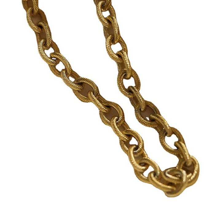 Collar sencillo de acero inoxidable 18 chapado en oro de 316 quilates