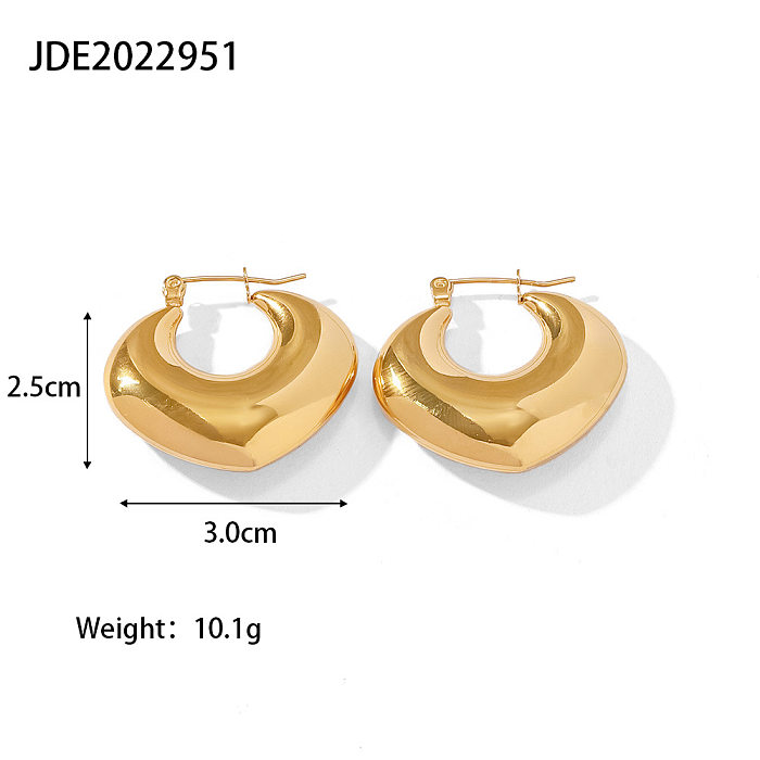 Boucles d'oreilles géométriques en acier inoxydable de style simple Boucles d'oreilles en acier inoxydable plaqué or