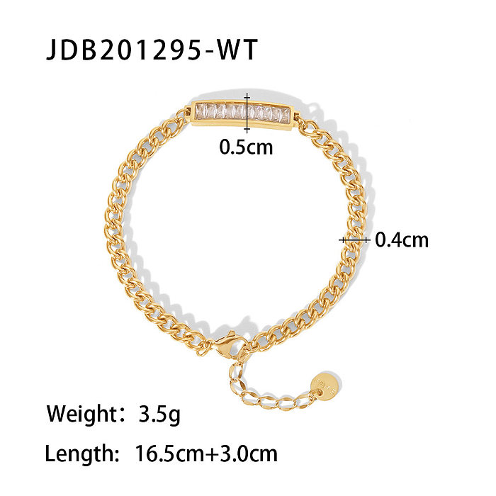 Fashion Geometric Stainless Steel Bracelets Inlay Zircon Stainless Steel Bracelets