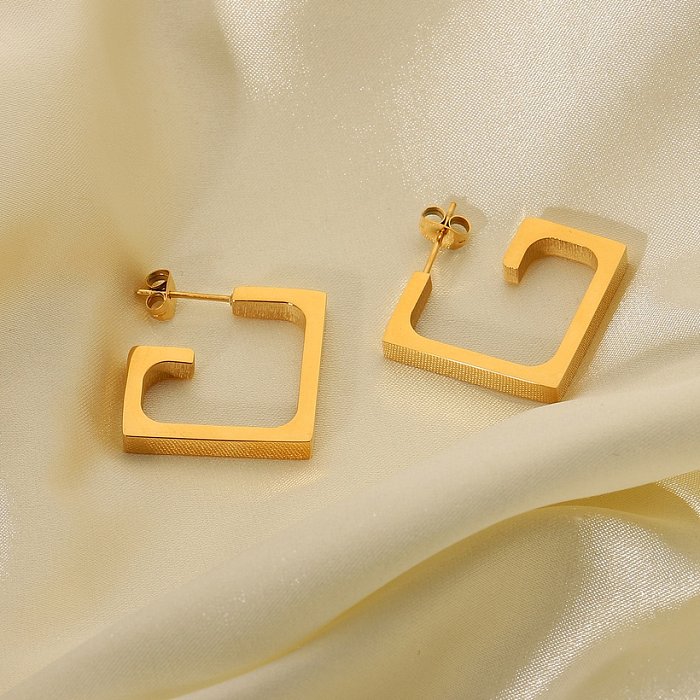 wholesale jewelry Gshape geometric stainless steel fashion earrings jewelry