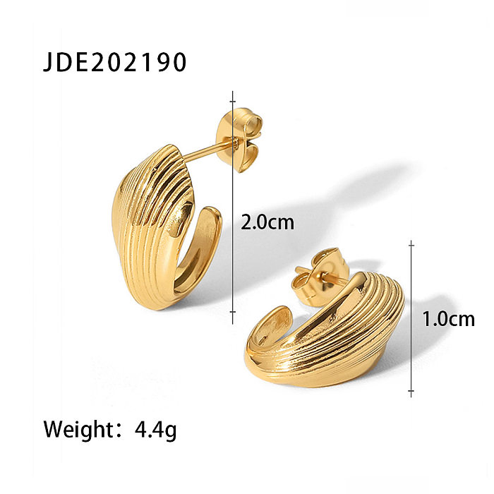 Fashion Geometric Stainless Steel Ear Studs Gold Plated Stainless Steel Earrings