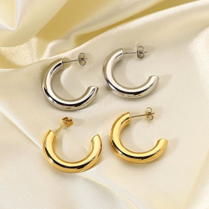 fashion style stainless steel 25mm solid hoop earrings