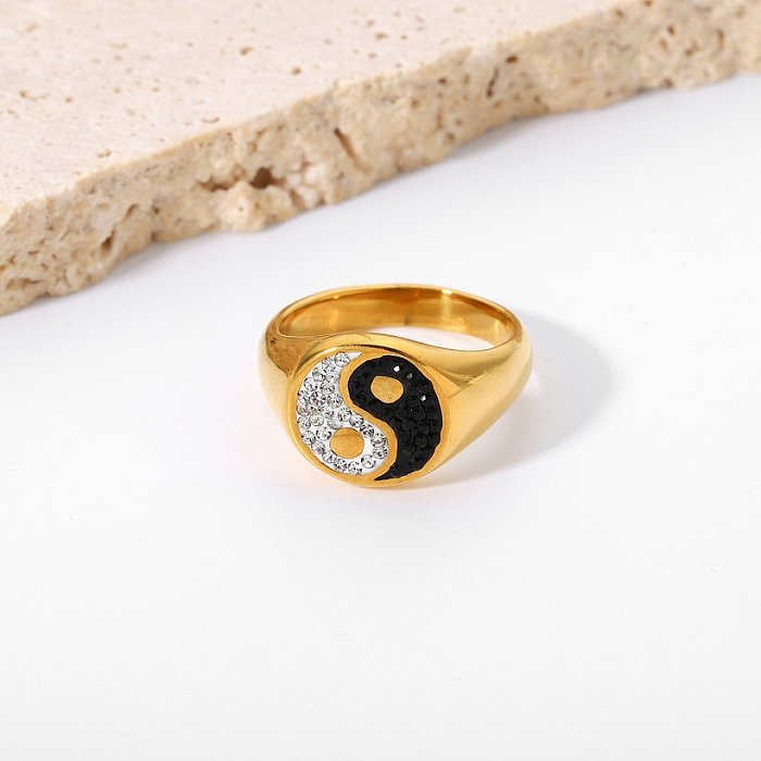 wholesale goldplated stainless steel tai chi ring jewelry