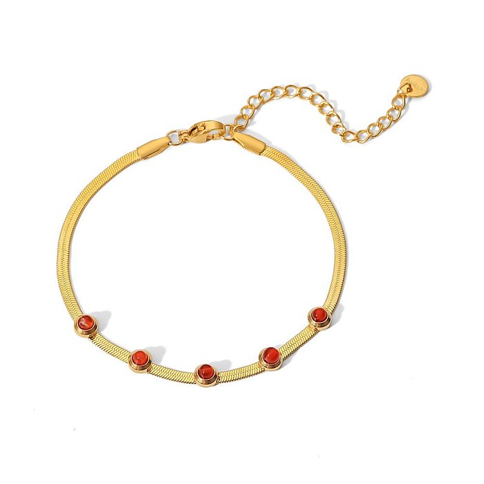 Fashion Geometric Stainless Steel Bracelets Gold Plated Zircon Stainless Steel Bracelets
