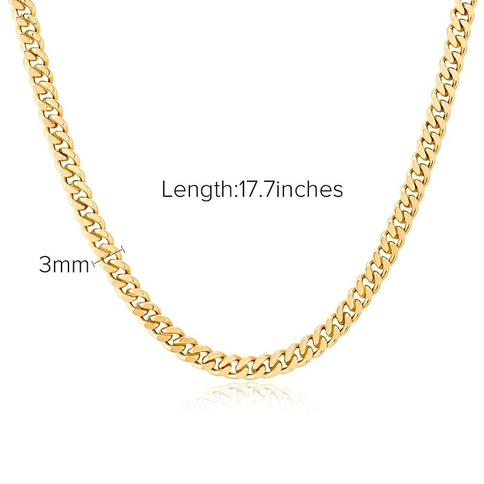 Cuban vacuum 18K gold plated stainless steel necklace
