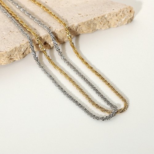 new sparkling glitter stainless steel clavicle chain