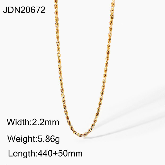 18K goldplated stainless steel necklace jewelry gold fine chain necklace