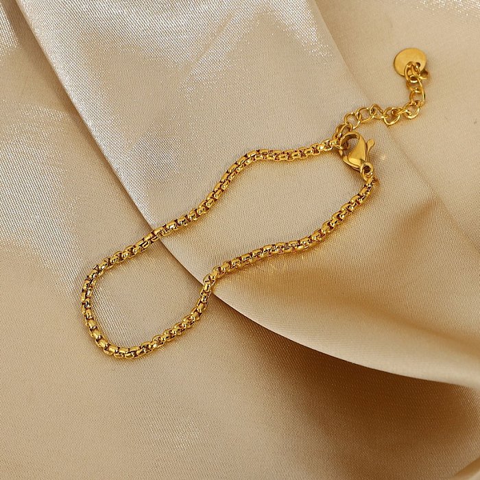 fashion simple vacuum plating snake bone chain stainless steel necklace