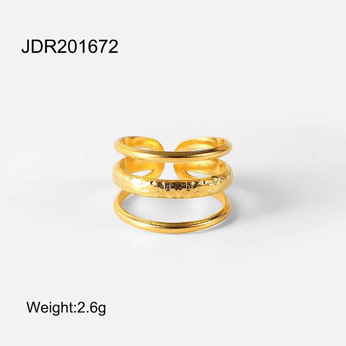 Anel de brincos de linha em forma de C de aço inoxidável banhado a ouro 18K fashion