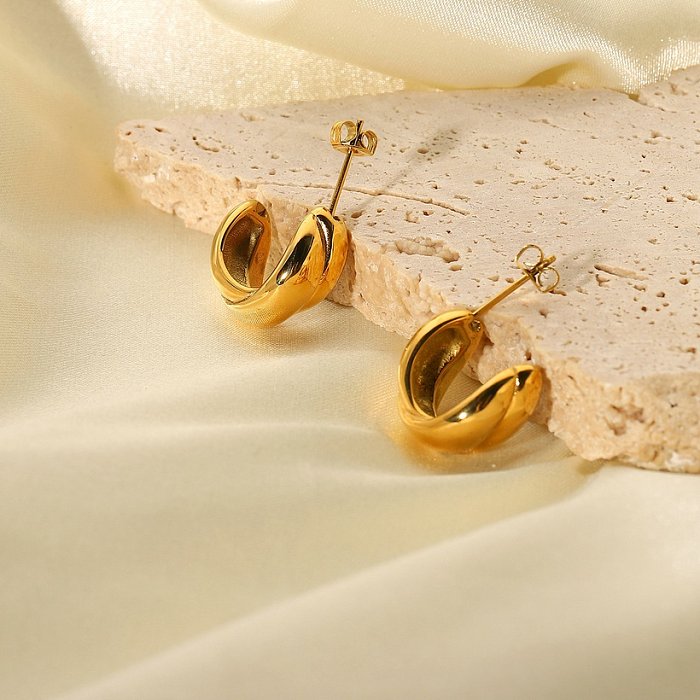 مجوهرات بالجملة عبر تصميم الفولاذ المقاوم للصدأ أقراط الذهب OL مجوهرات