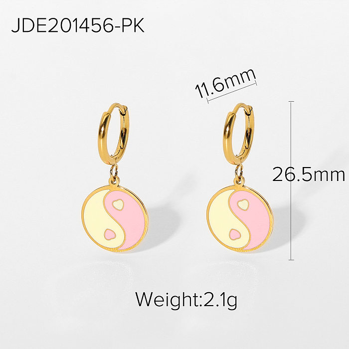 Iwholesale jewelry goldplated stainless steel round pendant earrings jewelry