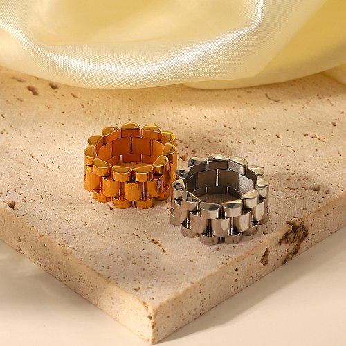European and American stainless steel hiphop watchshape ring