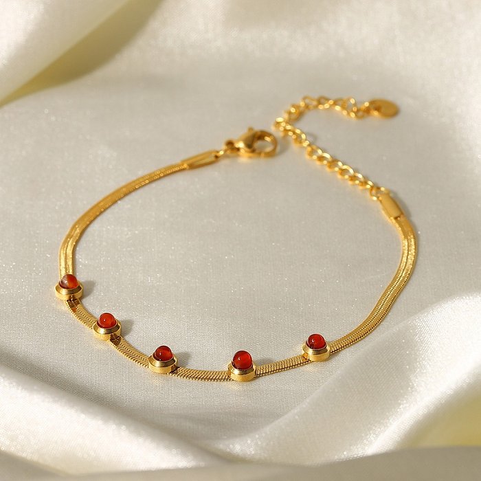 Fashion Geometric Stainless Steel Bracelets Gold Plated Zircon Stainless Steel Bracelets
