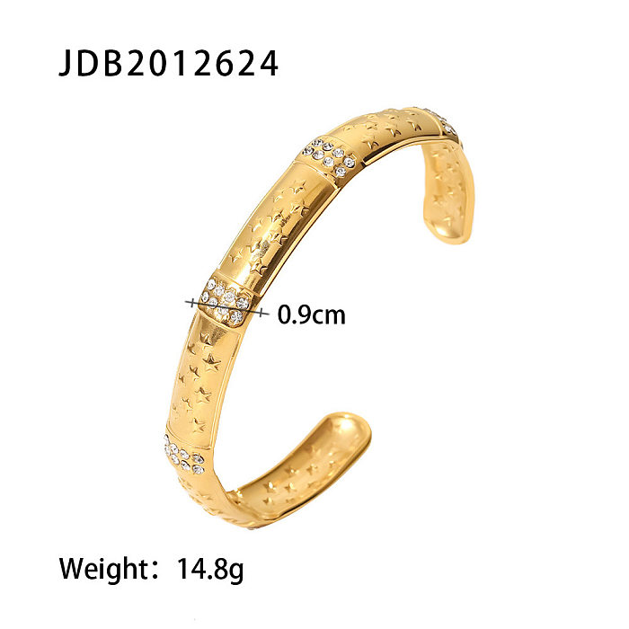 Mode-Stern-Edelstahl-Armbänder Vergoldete Zirkon-Edelstahl-Armbänder