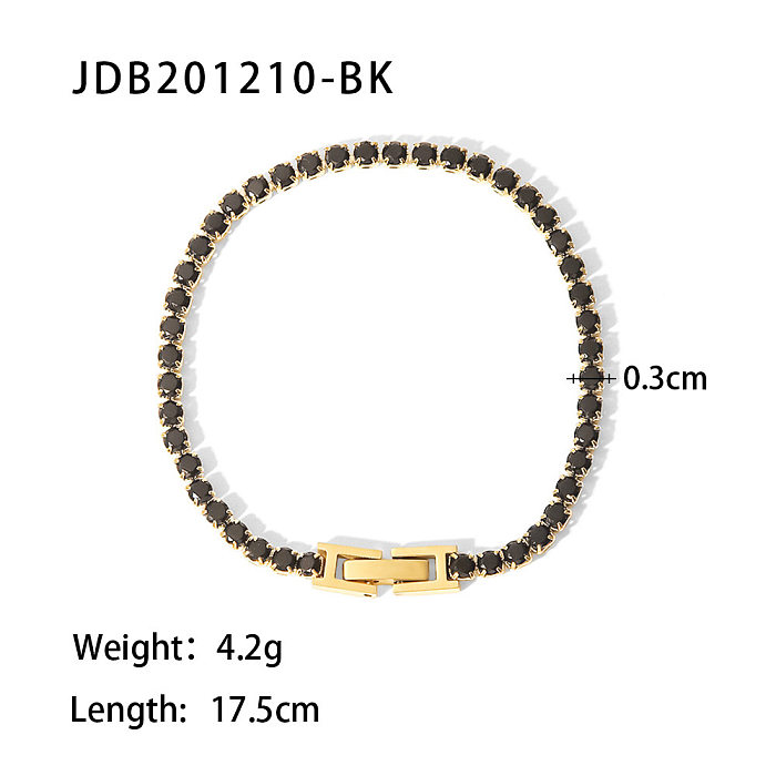 Fashion Geometric Stainless Steel Bracelets Inlay Zircon Stainless Steel Bracelets