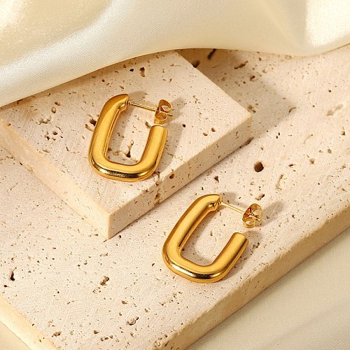 simple geometric stainless steel open square earrings jewelry wholesale