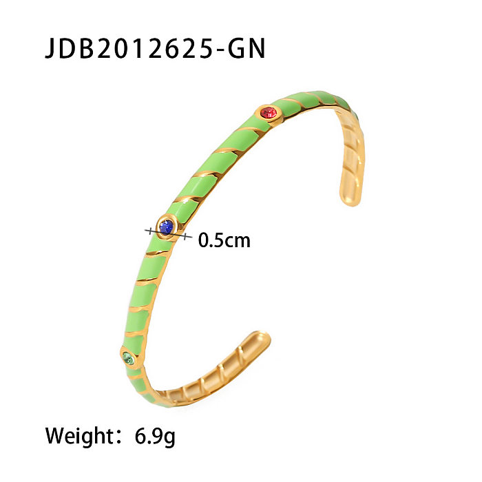 Fashion Geometric Stainless Steel Bracelets Gold Plated Zircon Stainless Steel Bracelets