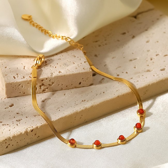 Fashion Geometric Stainless Steel Bracelets Gold Plated Zircon Stainless Steel Bracelets
