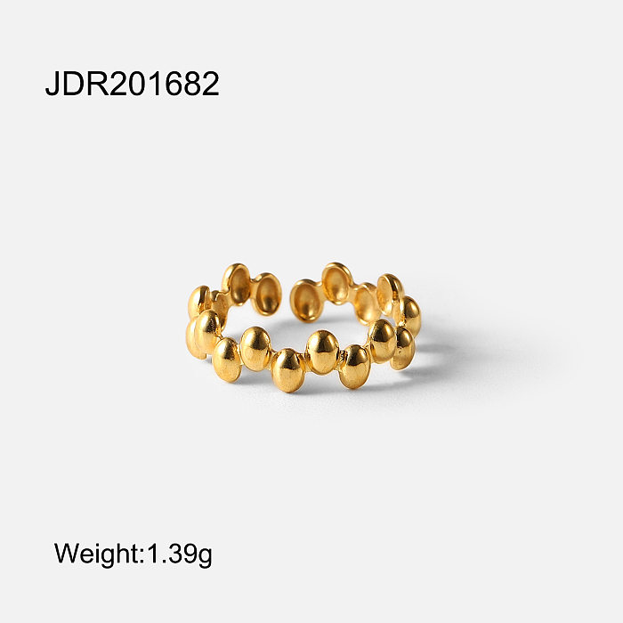 Novo anel aberto de gorro de ouro 18k de aço inoxidável chapeado de aço titânio pequeno