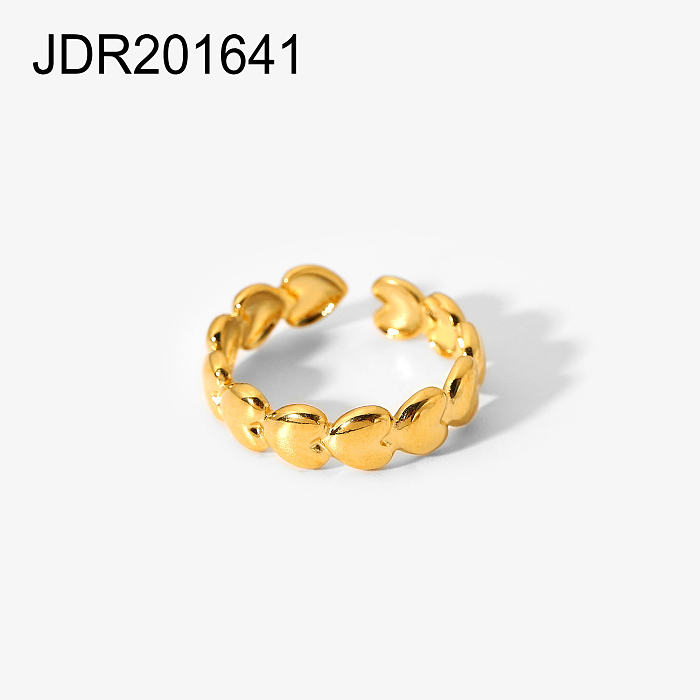 Offener Ring aus europäischem und amerikanischem geometrischem Kettenkreuz aus 18 Karat vergoldetem Edelstahl