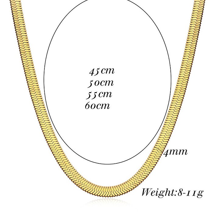 Vente en gros bijoux de collier en acier inoxydable simple chaîne d'os de serpent