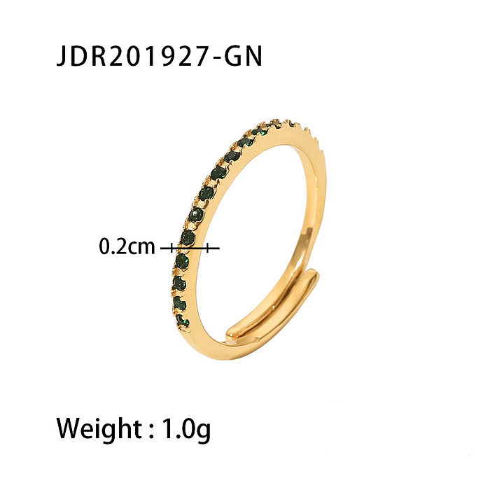 Arbeiten Sie geometrischen Edelstahl-offenen Ring-Gold überzogenen Zirkon-Edelstahl-Ringen um