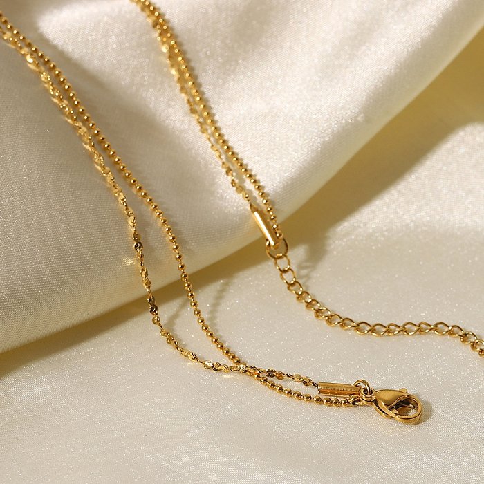 Mode geometrische Edelstahl geschichtete Halsketten vergoldete Edelstahl-Halsketten