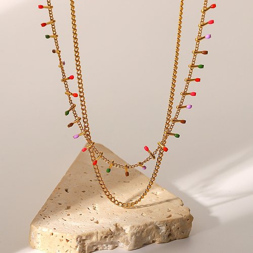 Fashion Geometric Stainless Steel Necklace Plating Stainless Steel Necklaces