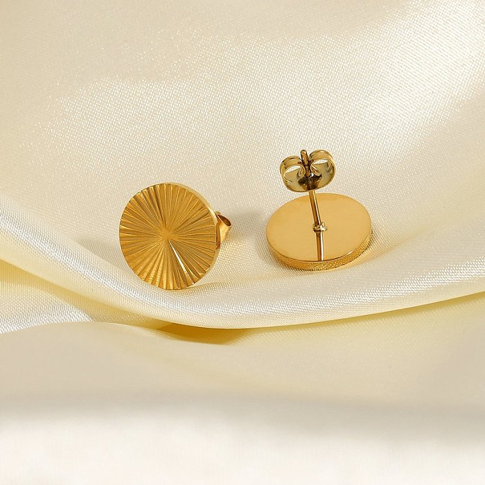 fashion goldplated stainless steel round earrings