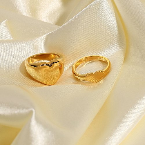 Korean thick hollow heart stainless steel ring