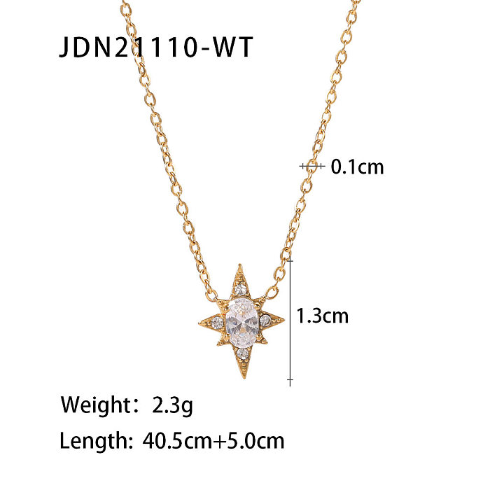 Fashion Star Stainless Steel Necklace Plating Zircon Stainless Steel Necklaces