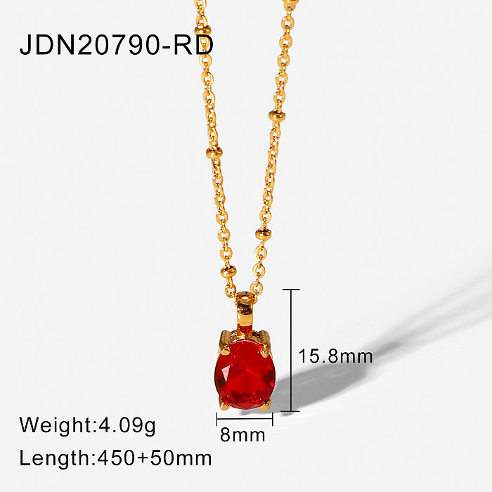 European and American stainless steel zircon pendant necklace
