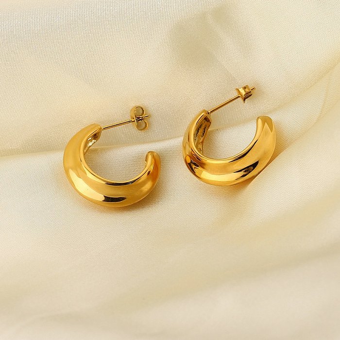 retro stainless steel geometric earrings