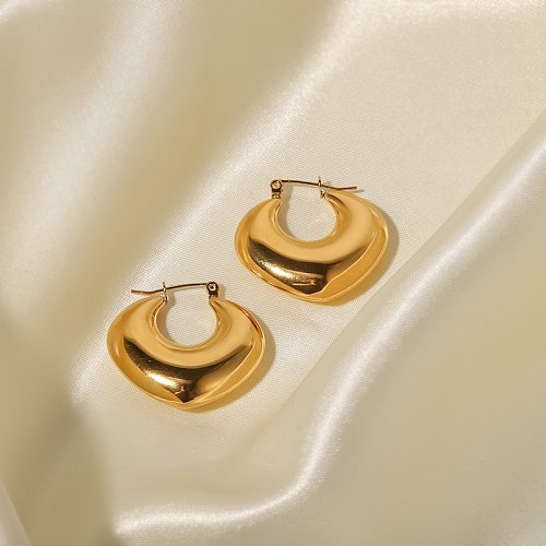 Geometrische Edelstahl-Ohrringe im einfachen Stil Vergoldete Edelstahl-Ohrringe